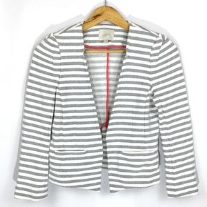 Ann Taylor LOFT Gray White Striped Blazer